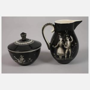 Dagobert Peche Zuckerdose und Sahnegießer