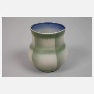 Bunzlau Vase und Deckeldose Spritzdekor