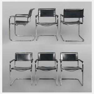 Sechs Freischwinger Thonet