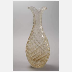 Murano Vase "incrociato oro" Seguso Vetri d'Arte