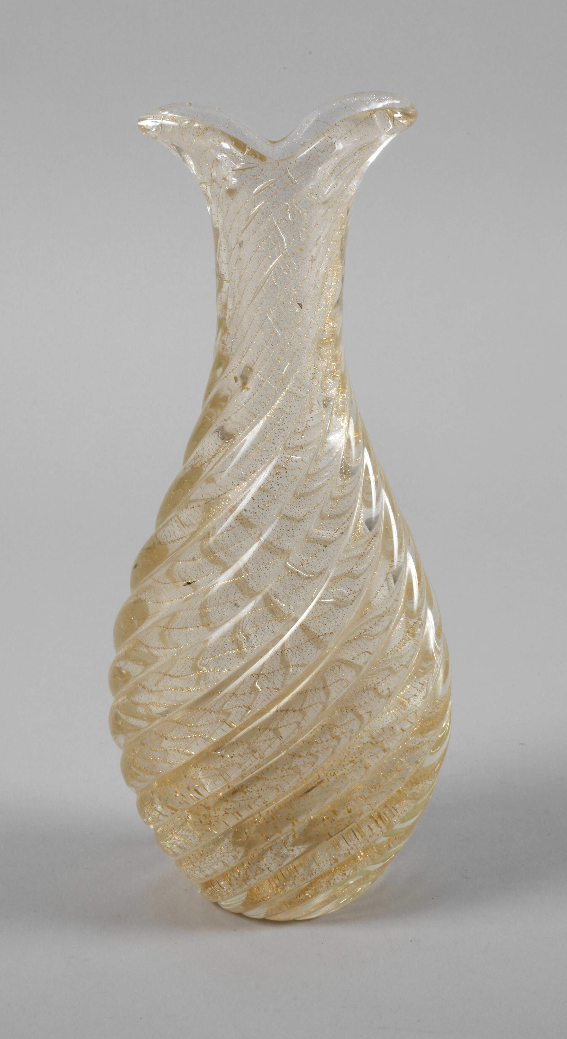 Murano Vase "incrociato oro" Seguso Vetri d'Arte
