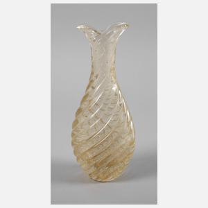 Murano Vase "incrociato oro" Seguso Vetri d'Arte