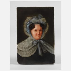 Kleine Porzellanplatte Biedermeierdame