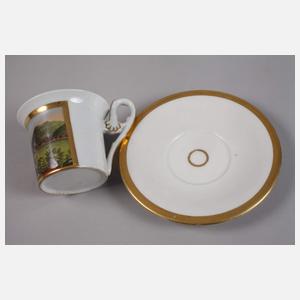 Ansichtentasse Gebirgslandschaft mit Schloss