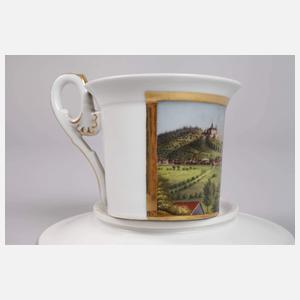 Ansichtentasse Gebirgslandschaft mit Schloss