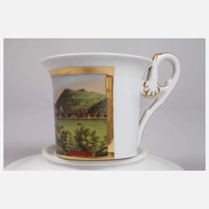 Ansichtentasse Gebirgslandschaft mit Schloss