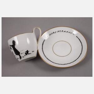 KPM Berlin Vitrinentasse Silhouettenmalerei