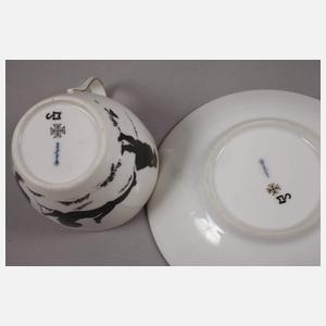 KPM Berlin Vitrinentasse Silhouettenmalerei