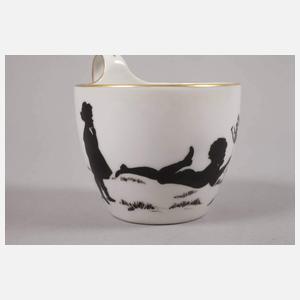 KPM Berlin Vitrinentasse Silhouettenmalerei