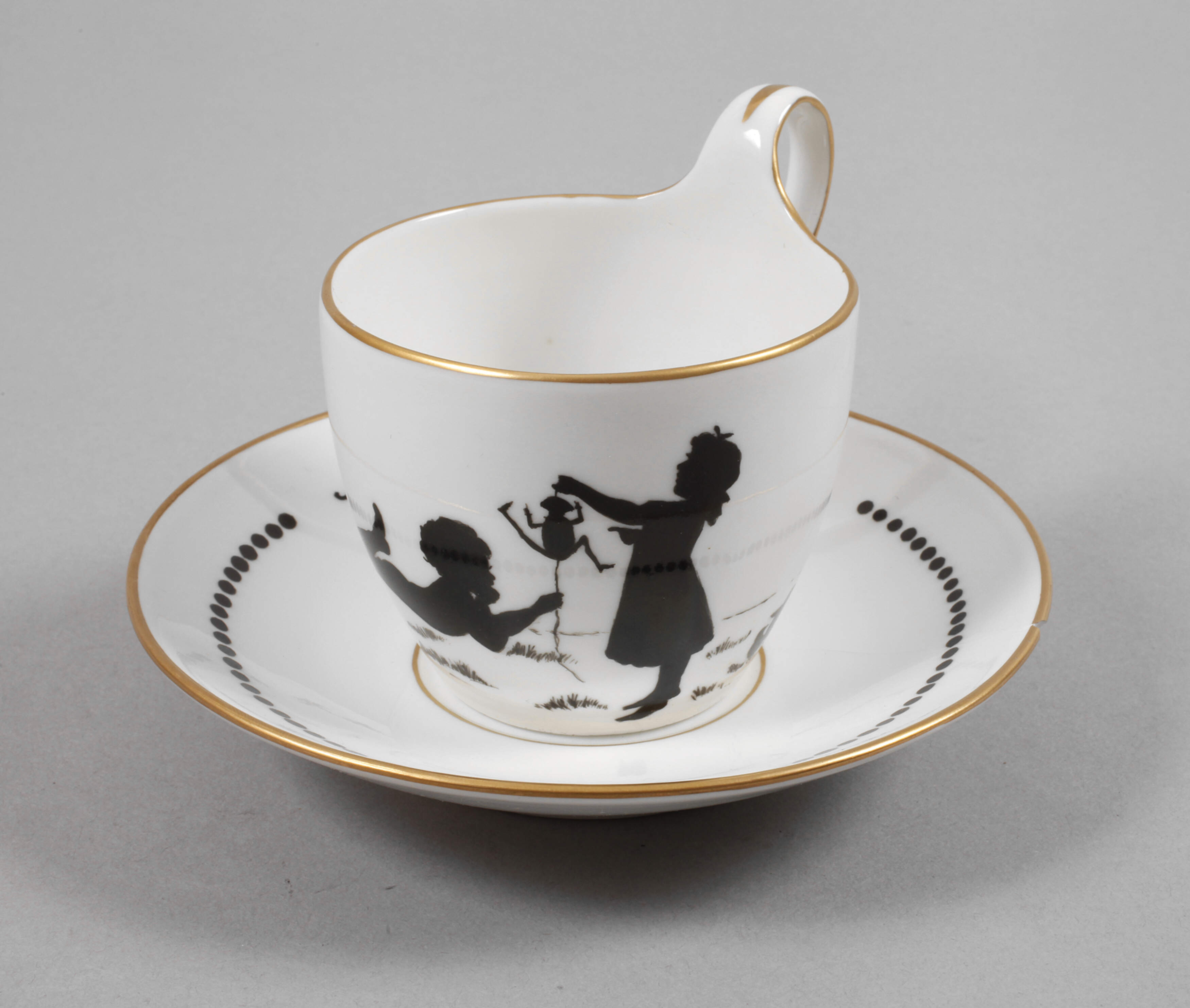 KPM Berlin Vitrinentasse Silhouettenmalerei