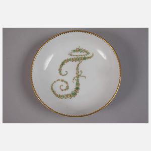 Meissen Monogrammtasse mit Untertasse