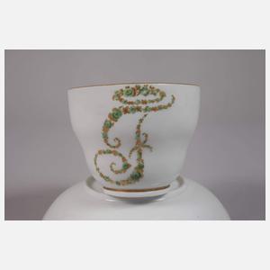 Meissen Monogrammtasse mit Untertasse