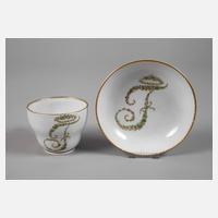 Meissen Monogrammtasse mit Untertasse111