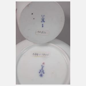 Meissen Monogrammtasse und Untertasse