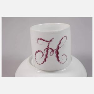 Meissen Monogrammtasse und Untertasse