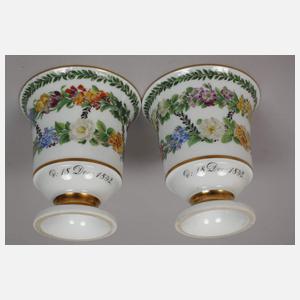 Meissen Paar Erinnerungstassen Biedermeier