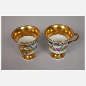 Meissen Paar Erinnerungstassen Biedermeier