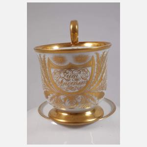 Prunktasse mit Untertasse Goldmalerei