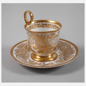 Prunktasse mit Untertasse Goldmalerei