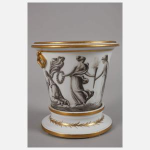 Cachepot mit Untersetzer Grisaillemalerei