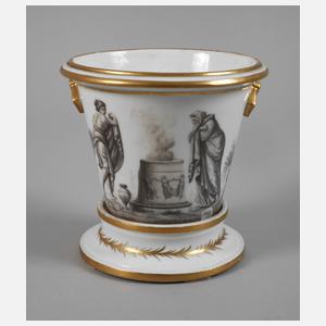 Cachepot mit Untersetzer Grisaillemalerei