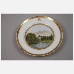 Frankreich drei Ansichtenteller Biedermeier