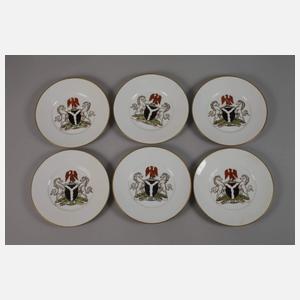 Kopenhagen sechs Wappenteller "Unity and Faith"