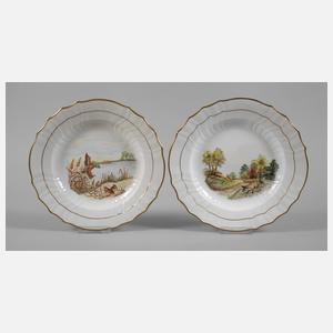 Kopenhagen Paar Speiseteller im Fauna-Danica-Stil