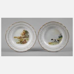 Kopenhagen Paar Speiseteller im Fauna-Danica-Stil