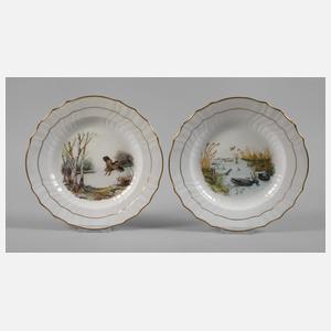 Kopenhagen Paar Speiseteller im Fauna-Danica-Stil