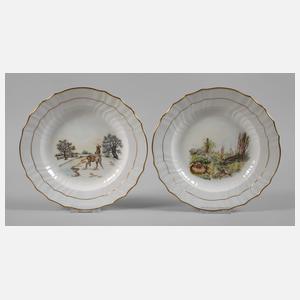 Kopenhagen Paar Speiseteller im Fauna-Danica-Stil