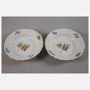 Kopenhagen zwei Dessertschalen "Sächsische Blume"