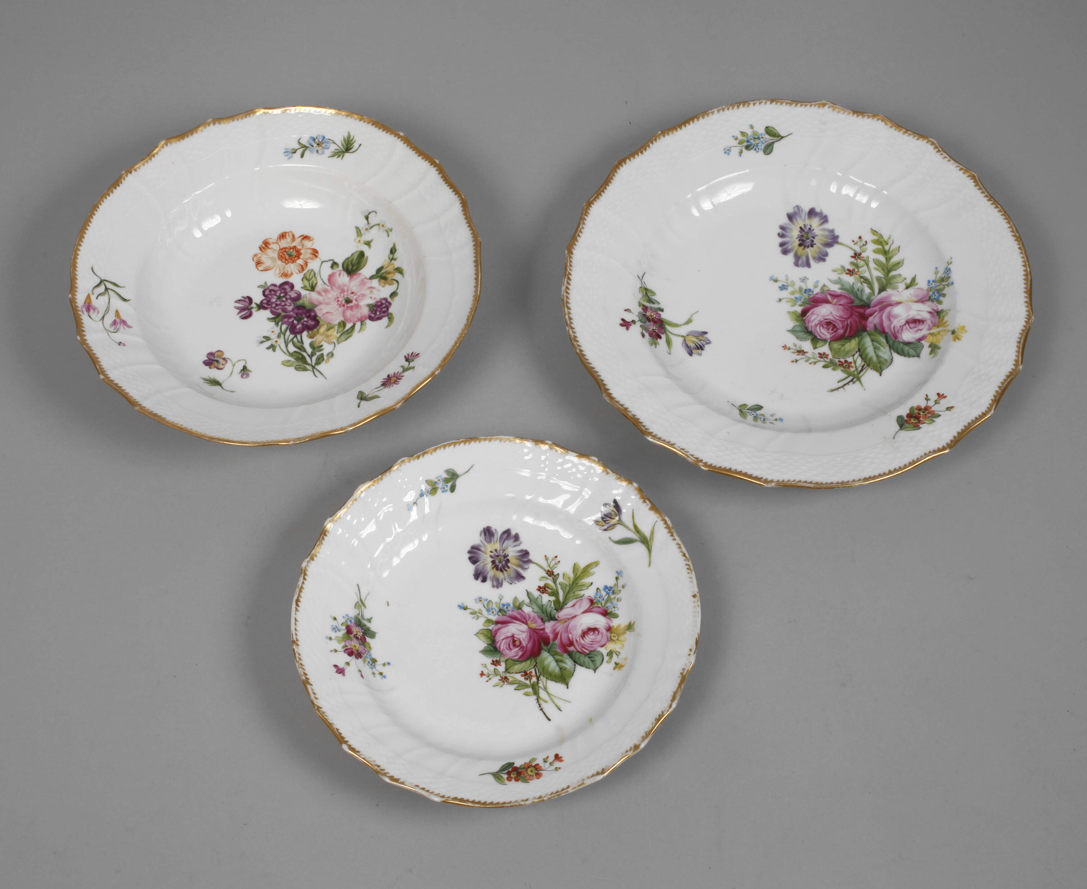 Kopenhagen Tellerset "Sächsische Blume"