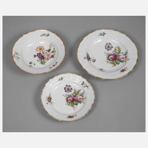 Kopenhagen Tellerset "Sächsische Blume"