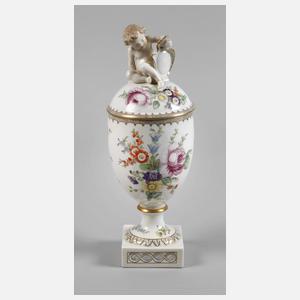 Kopenhagen Deckelvase mit Puttenknauf