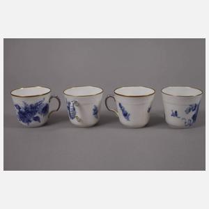 Kopenhagen sechs Mokkatassen "Blaue Blume"