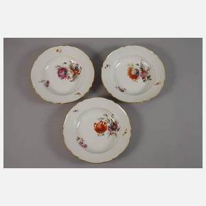 KPM Berlin sechs Suppenteller Weichmalerei