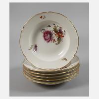 KPM Berlin sechs Suppenteller Weichmalerei111