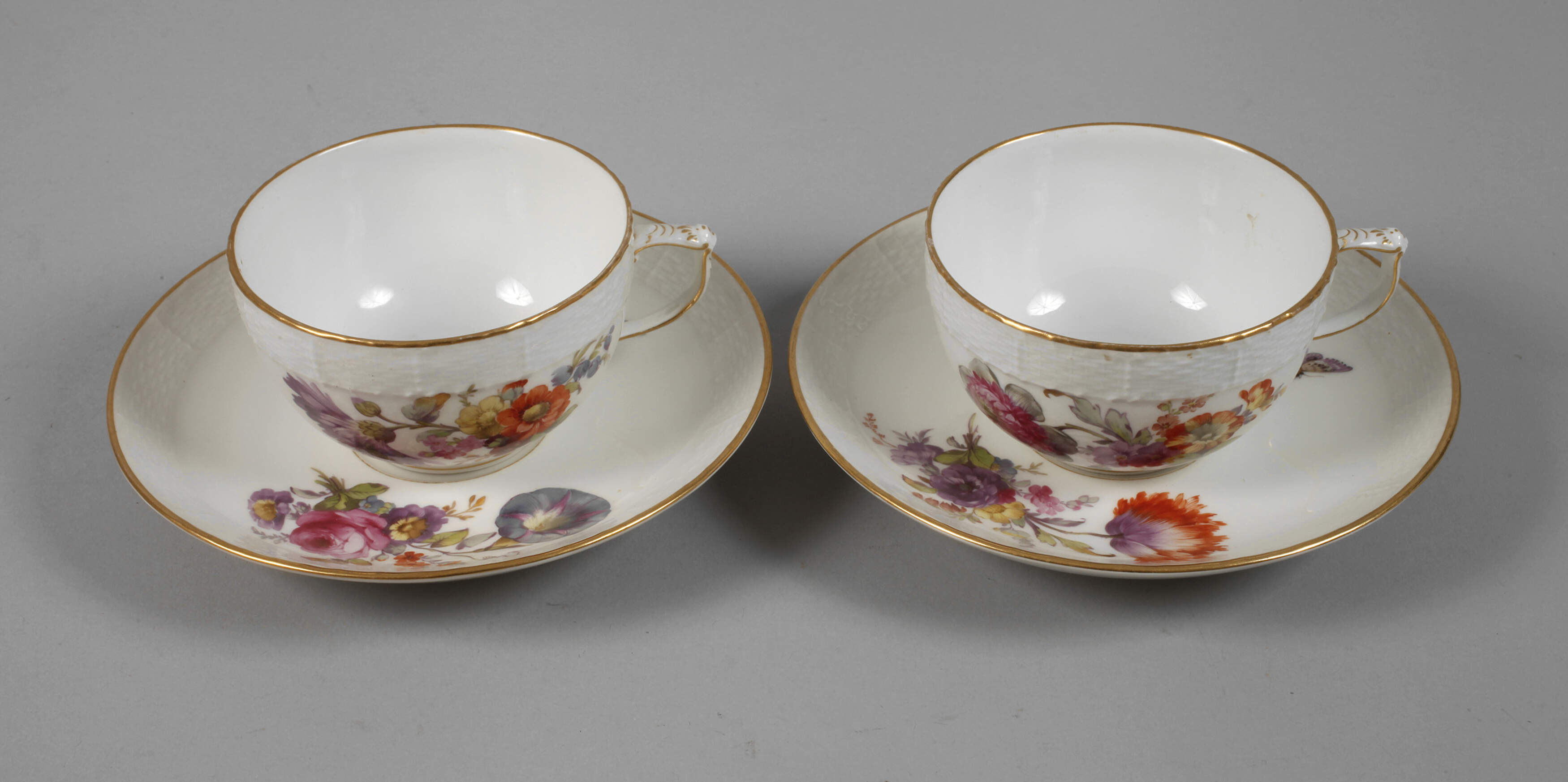 KPM Berlin Paar Tassen Weichmalerei