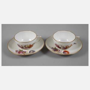KPM Berlin Paar Tassen Weichmalerei