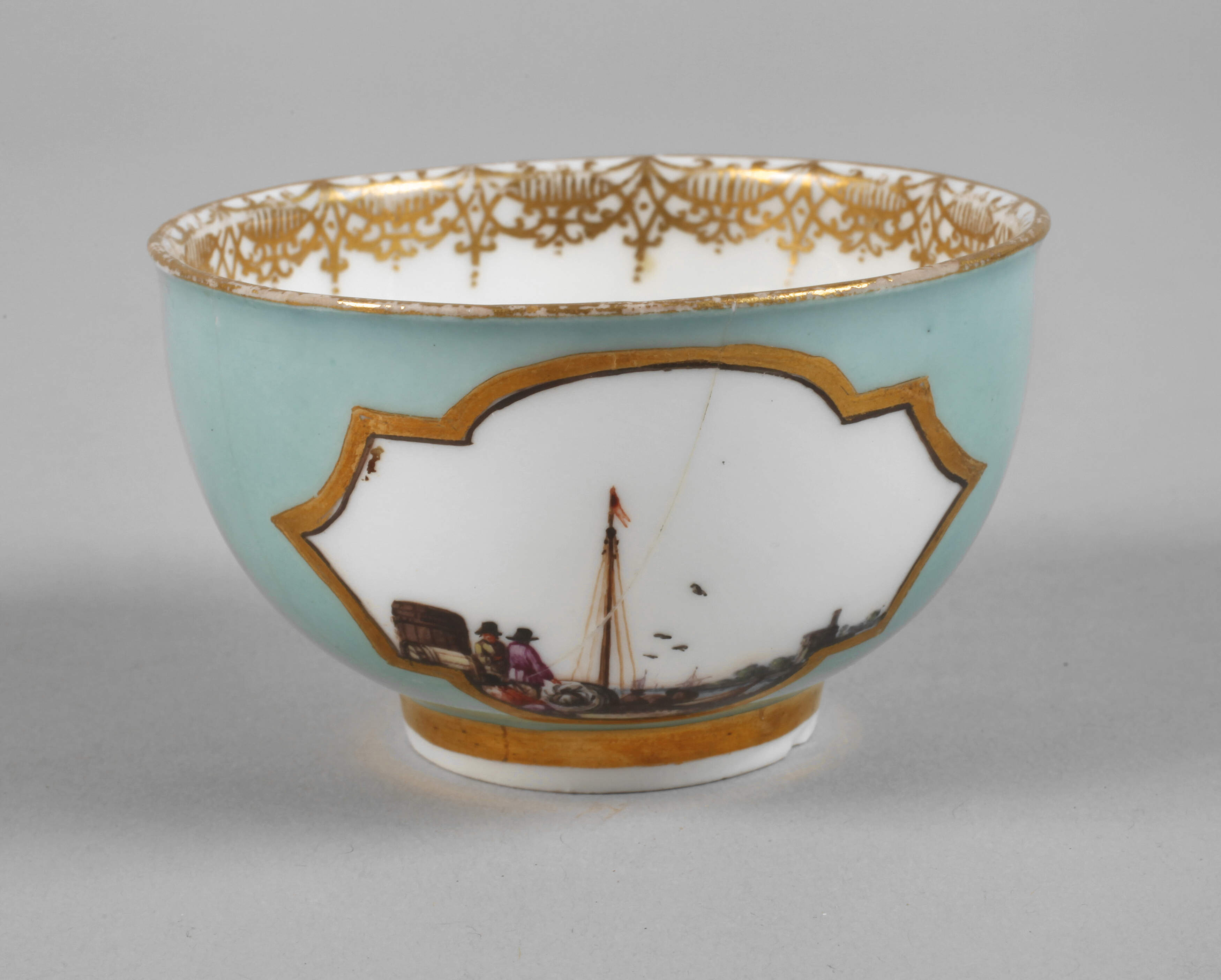 Meissen Koppchen Kauffahrteiszene