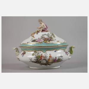 Meissen Deckelterrine Figurenmalerei