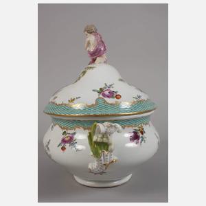 Meissen Deckelterrine Figurenmalerei