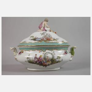 Meissen Deckelterrine Figurenmalerei