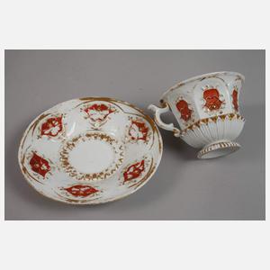 Meissen zwei Biedermeiertassen "Pressglasmuster"