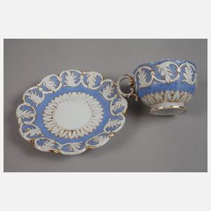 Meissen zwei Biedermeiertassen "Pressglasmuster"