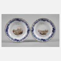 Meissen zwei kleine Ansichtenteller111