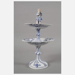 Meissen Tafelaufsatz und Platte "Zwiebelmuster"