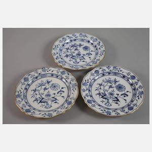 Meissen sechs Speiseteller "Zwiebelmuster"