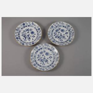 Meissen sechs Speiseteller "Zwiebelmuster"